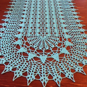 Türkiz horgolt terítő -  - Meska.hu