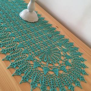 Türkiz horgolt terítő -  - Meska.hu