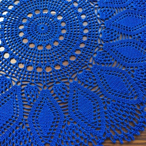 Kék horgolt kerek terítő - otthon & életmód - dekoráció - Meska.hu