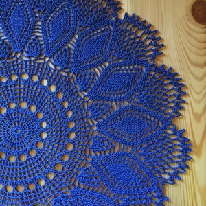 Kék horgolt kerek terítő - otthon & életmód - dekoráció - Meska.hu