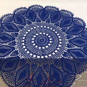 Kék horgolt kerek terítő - otthon & életmód - dekoráció - Meska.hu