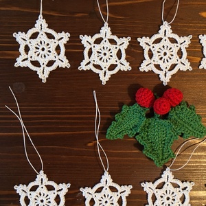 Horgolt hópehely  - karácsony - Meska.hu