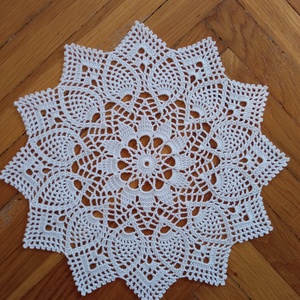 Horgolt fehér terítő - Meska.hu