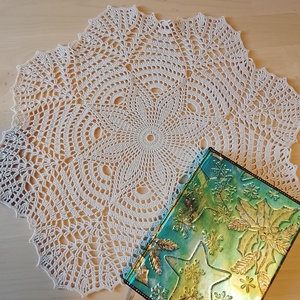 Horgolt terítő bézs - Meska.hu