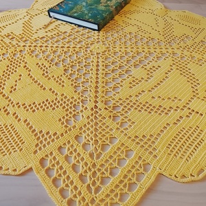 Horgolt harangos kar�csonyi terítő - otthon & életmód - lakástextil - abrosz, terítő - díszterítő polcra, komódra - Meska.hu