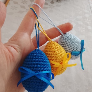 Horgolt toj�skészlet - ünnepi díszek, dekorációk - húsvéti díszek és dekorációk - húsvéti tojásfadíszek - Meska.hu