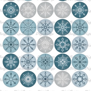 Hópelyhes körök - digitális képek ékszerkészítéshez  - kellékek & szerszámok - gyöngyfűzés kellékek - üveglencse - Meska.hu