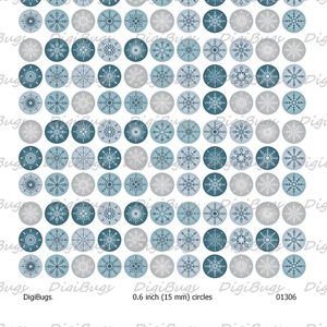 Hópelyhes körök - digitális képek ékszerkészítéshez  - kellékek & szerszámok - gyöngyfűzés kellékek - üveglencse - Meska.hu