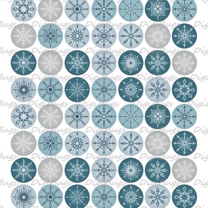 Hópelyhes körök - digitális képek ékszerkészítéshez  - kellékek & szerszámok - gyöngyfűzés kellékek - üveglencse - Meska.hu