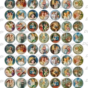 Angyalok és szentek - karácsonyi képkollázs - kellékek & szerszámok - gyöngyfűzés kellékek - Meska.hu