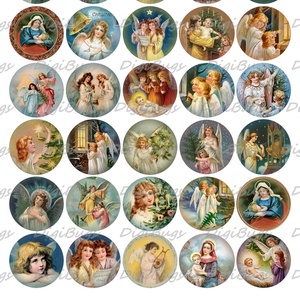 Angyalok és szentek - karácsonyi képkollázs - kellékek & szerszámok - gyöngyfűzés kellékek - Meska.hu