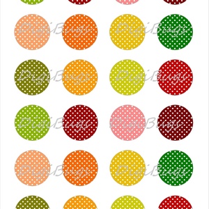 Pöttyös körök - Papír alap ékszerkészítéshez  - kellékek & szerszámok - gyöngyfűzés kellékek - üveglencse - Meska.hu