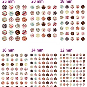 Virágminták - nyomtatott képek ékszerkészítéshez  - kellékek & szerszámok - gyöngyfűzés kellékek - üveglencse - Meska.hu
