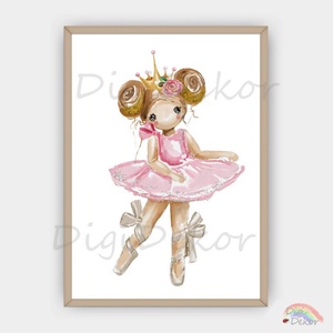 Bűbájos, balerinás falikép kislányok szobájába. Lányos gyerekszoba dekoráció. A4-es, A3-as print. , Otthon & Életmód, Babaszoba, gyerekszoba, Babaszoba dekoráció, , MESKA
