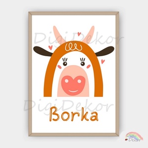 Bocis, vicces falikép gyerekeknek. Névre szóló ajándék, neves táblakép. Bocis fali dekoráció névvel., Otthon & Életmód, Babaszoba, gyerekszoba, Babaszoba kép, Fotó, grafika, rajz, illusztráció, MESKA