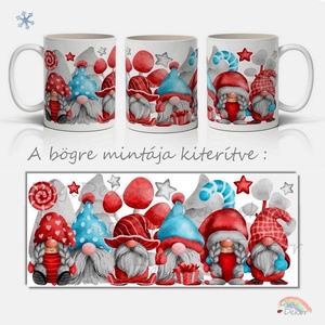 Manós karácsonyi bögre nem csak gyerekeknek. Hangulatos, kedves manócskákkal díszített kerámia bögre karácsonyra. - otthon & életmód - konyhafelszerelés, tálalás - tálalás - bögre & csésze - Meska.hu