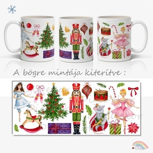 Karácsonyi, diótörős bögre csodaszép rajzokkal, hangulatos, élénk színekkel, nem csak gyerekeknek.  - Meska.hu