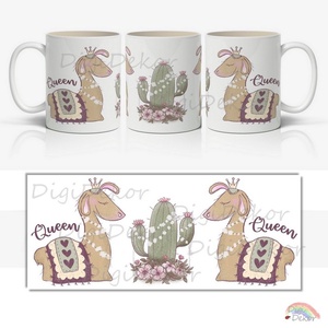 Aranyos, lámás King - Queen feliratos bögreszett, 2 db bögre, páros ajándék, nászajándék, évfordulós meglepetés.  - otthon & életmód - konyhafelszerelés, tálalás - tálalás - bögre & csésze - Meska.hu