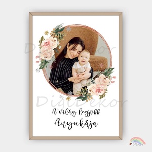 Fényképes falikép Mamának, Anyának, Dédinek. Egyedi táblakép anyák napjára, karácsonyra. Névre szóló, feliratos tábla., Otthon & Életmód, Dekoráció, Kép & Falikép, Táblakép, Fotó, grafika, rajz, illusztráció, MESKA