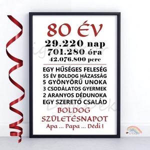 Táblakép születésnapra. Egyedi falikép piros-fekete szöveggel. - otthon & életmód - dekoráció - kép & falikép - poszter - Meska.hu