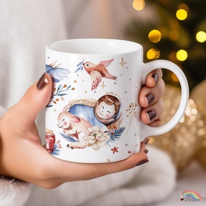 Karácsonyi bögre Jézus születéséről. Hangulatos, betlehemes ajándék gyönyörű grafikával. - Meska.hu