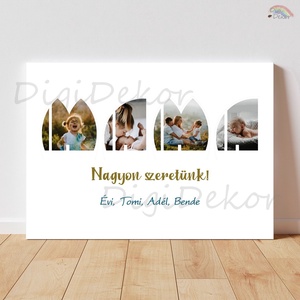Fényképes táblakép nagymamának. Fotómontázs MAMA felirattal. Anyák napi ajándék., Otthon & Életmód, Dekoráció, Kép & Falikép, Táblakép, Fotó, grafika, rajz, illusztráció, MESKA