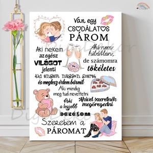 Táblakép szerelmeseknek. Van egy csodálatos párom... Romantikus ajándék Valentin-napra. , Otthon & Életmód, Dekoráció, Fali és függő dekoráció, Falra akasztható dekor, Fotó, grafika, rajz, illusztráció, MESKA