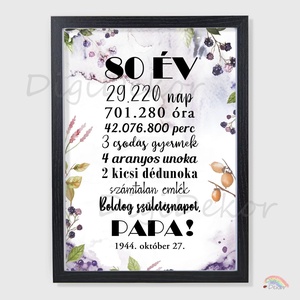 Szülinapi falikép Papának, Dédipapának. Őszi erdei motívumokkal díszített tábla. , Otthon & Életmód, Dekoráció, Kép & Falikép, Poszter, Fotó, grafika, rajz, illusztráció, MESKA