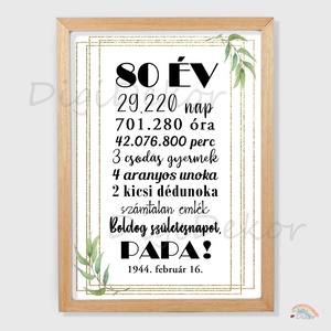Kerek születésnapi tábla. Ünnepélyes ajándék férfiaknak.  - otthon & életmód - dekoráció - kép & falikép - poszter - Meska.hu