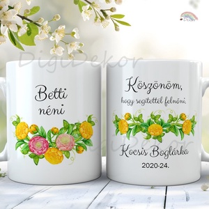 Vidám, boglárkás bögre bölcsis, ovis ballagásra. Sárga virágos búcsúajándék. , Otthon & Életmód, Konyhafelszerelés, tálalás, Tálalás, Bögre & Csésze, Fotó, grafika, rajz, illusztráció, Kerámia, MESKA