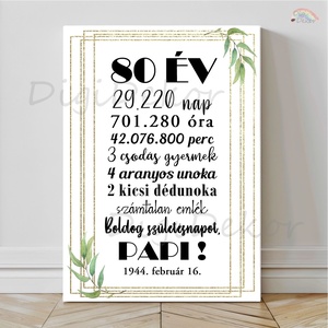 Kerek születésnapi tábla. Ünnepélyes ajándék férfiaknak.  - otthon & életmód - dekoráció - kép & falikép - poszter - Meska.hu
