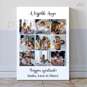 Fotókollázs táblakép Anyának. Fényképes anyák napi ajándék. , Otthon & Életmód, Dekoráció, Kép & Falikép, Táblakép, Fotó, grafika, rajz, illusztráció, MESKA