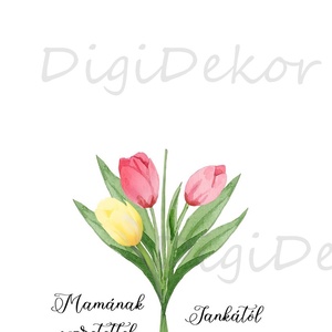 Kézlenyomatos ajándék anyák napjára. Tulipáncsokor egyedi felirattal.  - otthon & életmód - dekoráció - kép & falikép - poszter - Meska.hu
