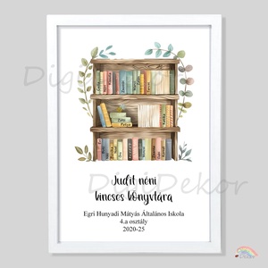 Ballagási falikép könyvekkel, nevekkel, egyedi felirattal.  - otthon & életmód - dekoráció - kép & falikép - poszter - Meska.hu