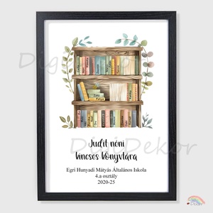 Ballagási falikép könyvekkel, nevekkel, egyedi felirattal.  - otthon & életmód - dekoráció - kép & falikép - poszter - Meska.hu