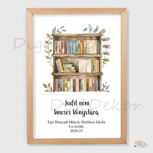 Ballagási falikép könyvekkel, nevekkel, egyedi felirattal.  - otthon & életmód - dekoráció - kép & falikép - poszter - Meska.hu