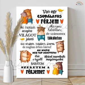 Van egy csodálatos férjem. Feliratos falikép évfordulóra, Valentin-napra. , Otthon & Életmód, Dekoráció, Fali és függő dekoráció, Falra akasztható dekor, Fotó, grafika, rajz, illusztráció, MESKA