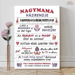 Táblakép Mama konyhájába: Nagymama Házirendje , Otthon & Életmód, Dekoráció, Fali és függő dekoráció, Falra akasztható dekor, Fotó, grafika, rajz, illusztráció, MESKA