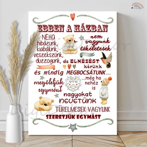 Őszi hangulatú Házirend táblakép, Otthon & Életmód, Dekoráció, Fali és függő dekoráció, Falra akasztható dekor, Fotó, grafika, rajz, illusztráció, MESKA