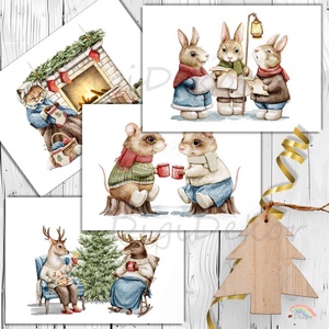 Csodaszép vintage képeslapok karácsonyra. 4 db-os csomag., Karácsony, Karácsonyi ajándékozás, Karácsonyi képeslap, üdvözlőlap, ajándékkísérő, Fotó, grafika, rajz, illusztráció, Papírművészet, MESKA