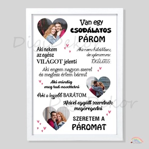 Falikép fotókkal - Van egy csodálatom párom - Egyedi nászajándék, Otthon & Életmód, Dekoráció, Kép & Falikép, Poszter, Fotó, grafika, rajz, illusztráció, MESKA