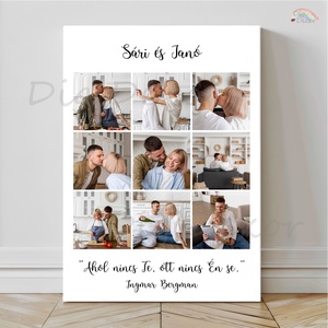 Névre szóló fotókollázs pároknak. Évfordulós ajándék, Valentin-napi ajándék. , Otthon & Életmód, Dekoráció, Kép & Falikép, Táblakép, Fotó, grafika, rajz, illusztráció, MESKA