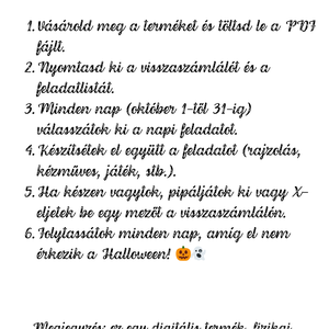 Halloween visszaszámláló (31 napos activity) - otthon & életmód - papír, írószer - naptár & tervező - Meska.hu