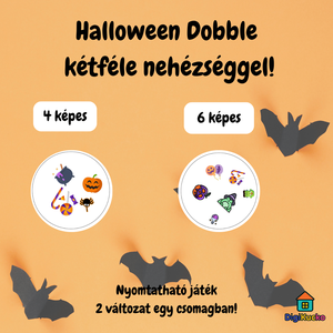 Halloween Dobble  nyomtatható társasjáték gyerekeknek (2 változatban) - Meska.hu