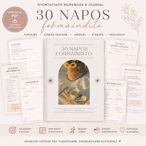 30 napos formaindító workbook � nyomtatható életmódtervező, journal és szokáskövető PDF - Meska.hu