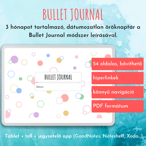 Digitális Bullet Journal öröknapló, Otthon & Lakás, Papír írószer, Naptár & Tervező, Fotó, grafika, rajz, illusztráció, MESKA