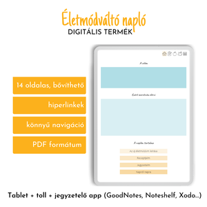 Digitális életmódváltó napló - otthon & életmód - papír, írószer - naptár & tervező - Meska.hu