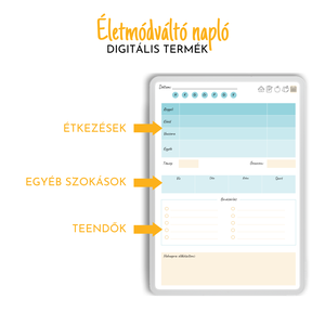 Digitális életmódváltó napló - otthon & életmód - papír, írószer - naptár & tervező - Meska.hu
