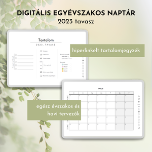 Egyévszakos digitális naptár, 2023 tavasz - otthon & életmód - papír, írószer - naptár & tervező - Meska.hu