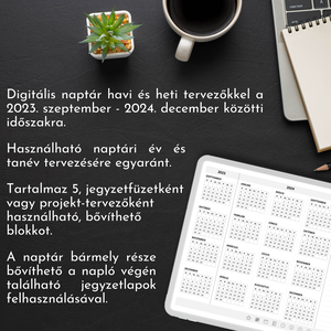 16 hónapos digitális naptár (2023. szeptember - 2024. december) - otthon & életmód - papír, írószer - jegyzetfüzet & napló - Meska.hu